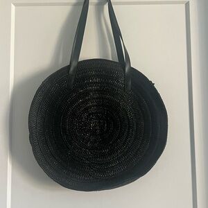 Elegant Black Woven Tote Bag